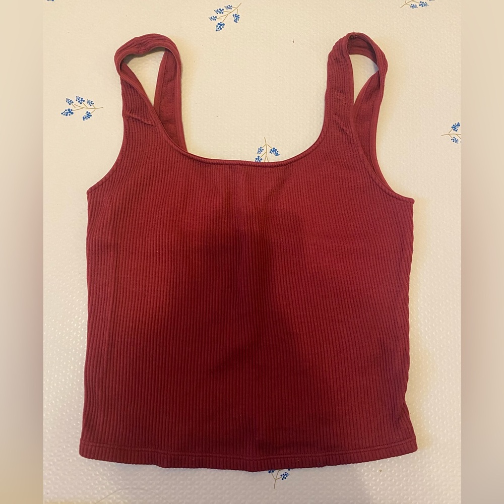 Dynamite Ribbed Maroon Tank Top